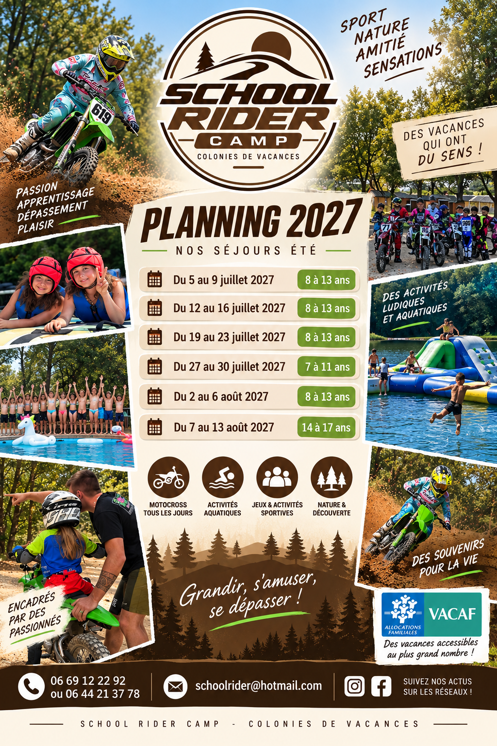 Affiche planning School Rider Camp été 2027