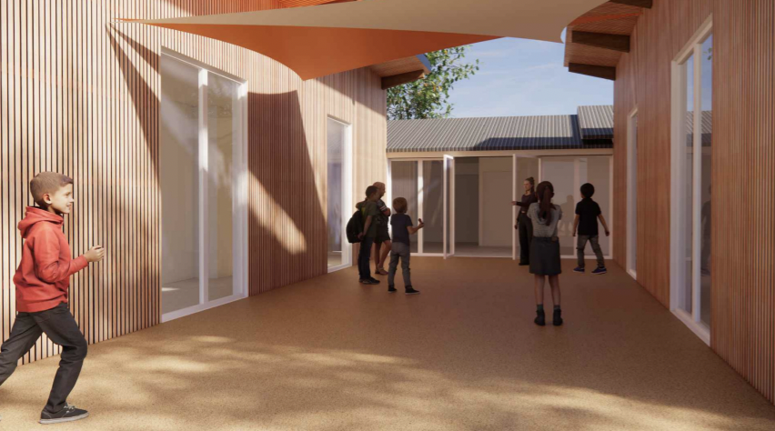 Projet du futur dortoir, cour intérieure