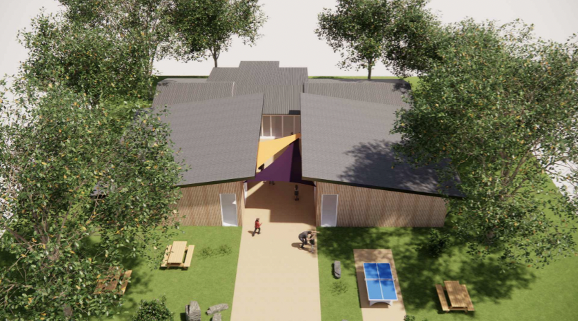 Projet du futur dortoir, vue aérienne